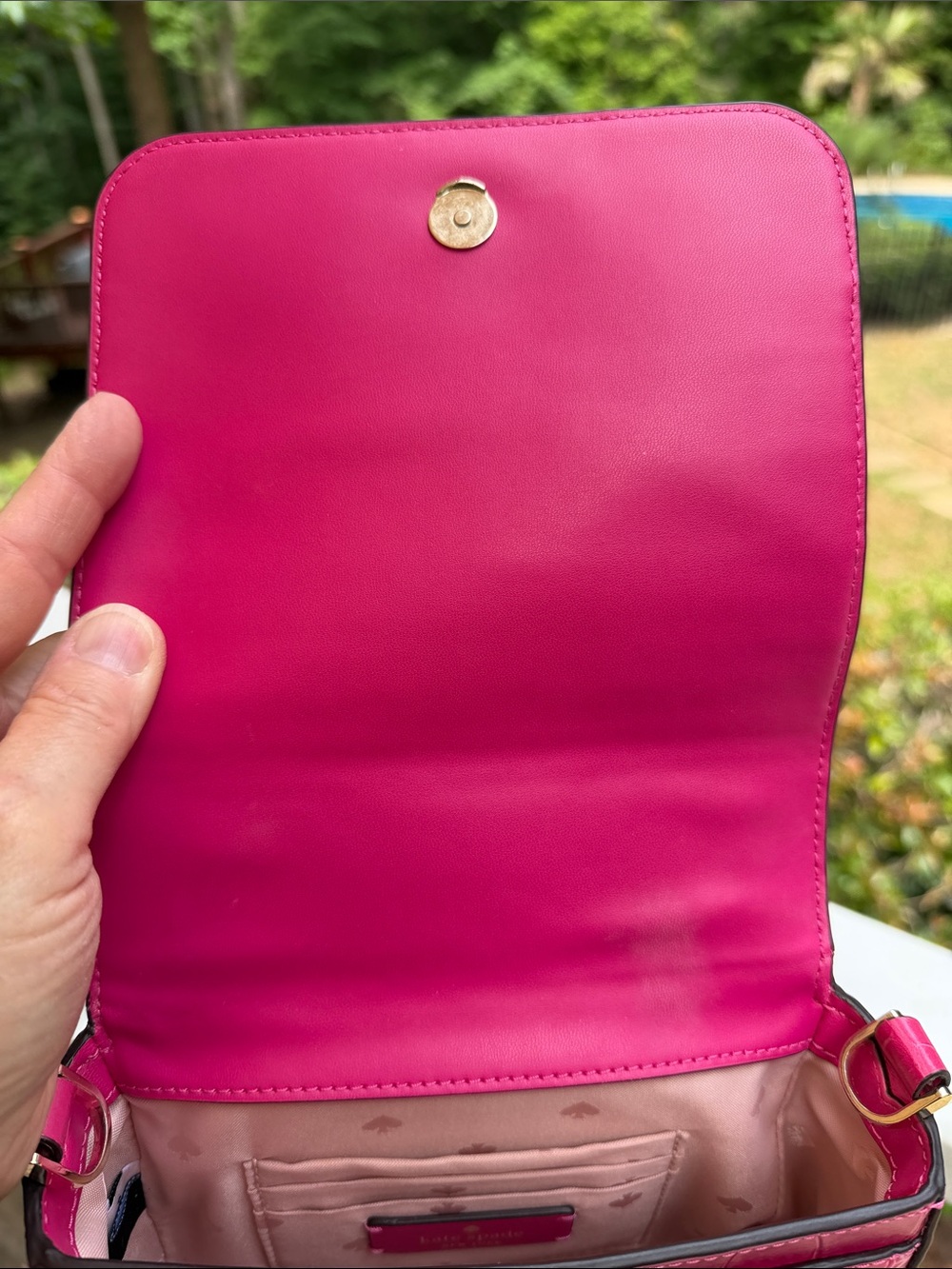 kate spade Hot Pink Croc-Embossed Mini Top-Handle Bag - Picture 10 of 17